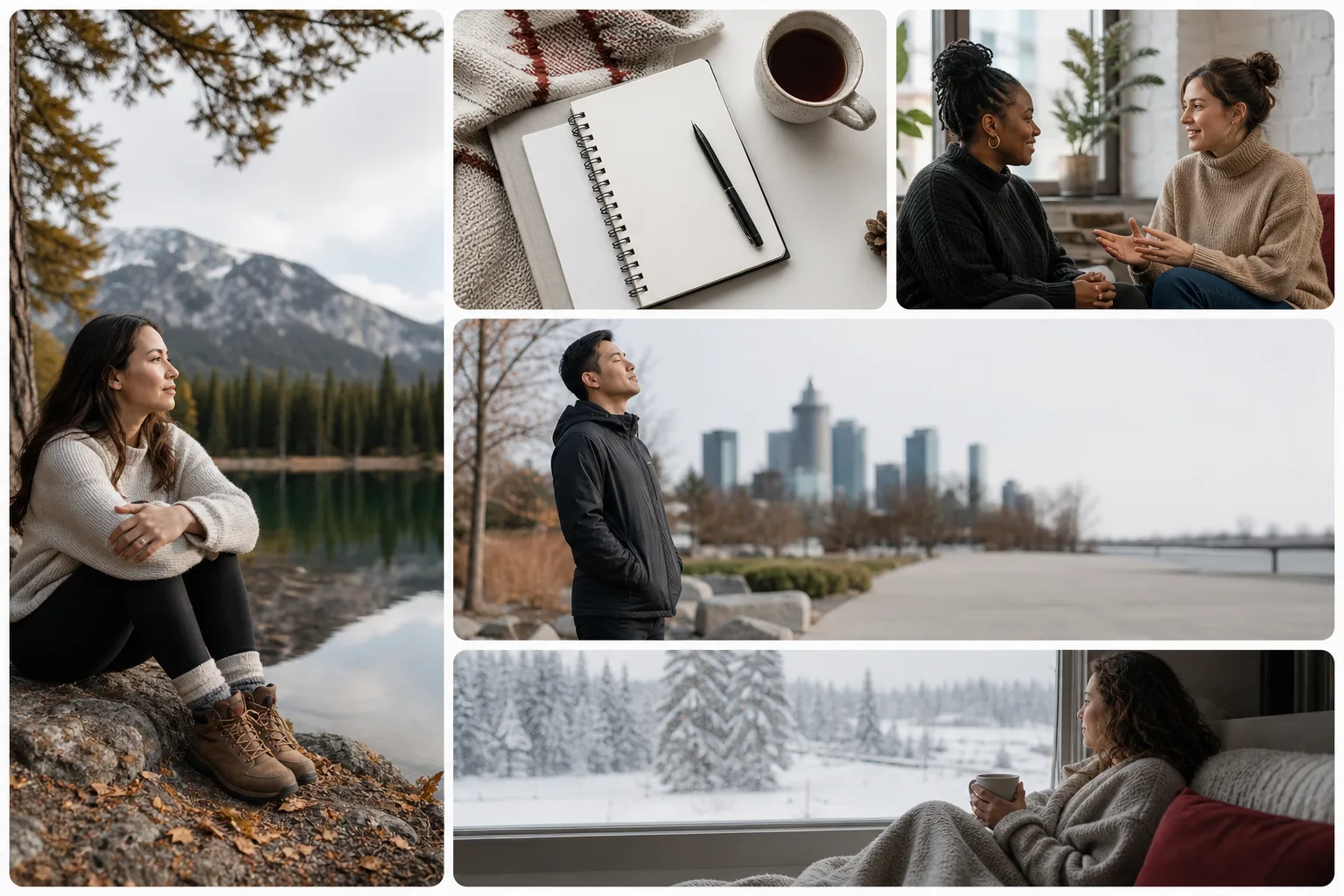 Quiet winter window setting suggesting rest and emotional recovery
